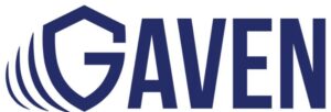 GAVEN logo: a dark blue shield forms the letter G, followed by bold GAVEN letters.