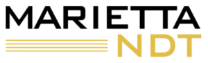 Marietta NDT logo with bold black MARIETTA text and orange NDT lettering, plus three orange horizontal lines to the left.